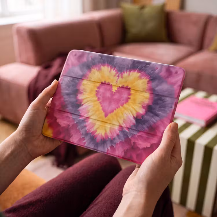 iPad hoes - Tie dye - Hartvorm - Vlammen - Oranje — 4