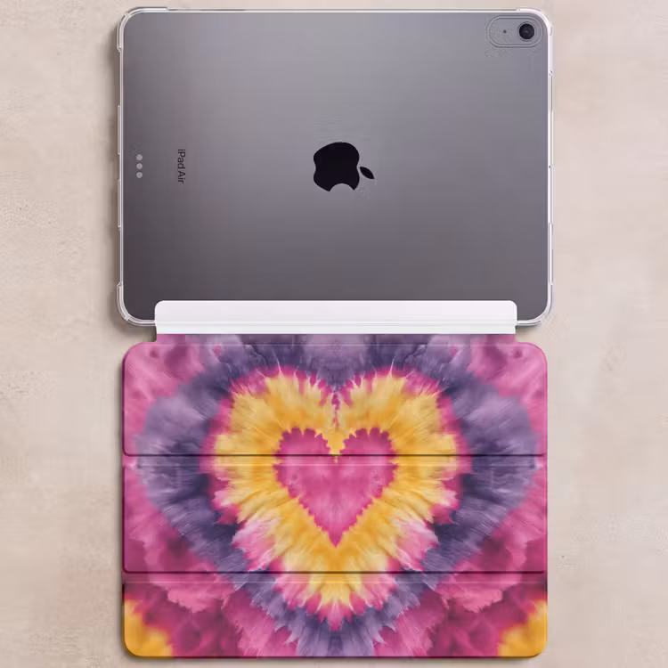 iPad hoes - Tie dye - Hartvorm - Vlammen - Oranje — 6