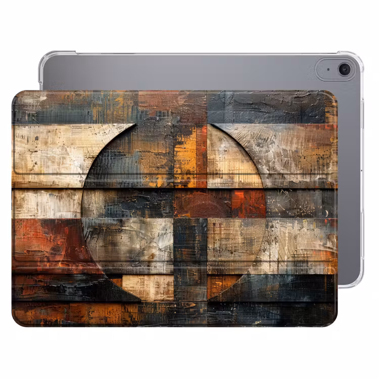 iPad hoes - Kunst - Bruin - Abstract - Hout motief — 1