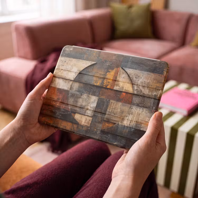 iPad hoes - Kunst - Bruin - Abstract - Hout motief — 4