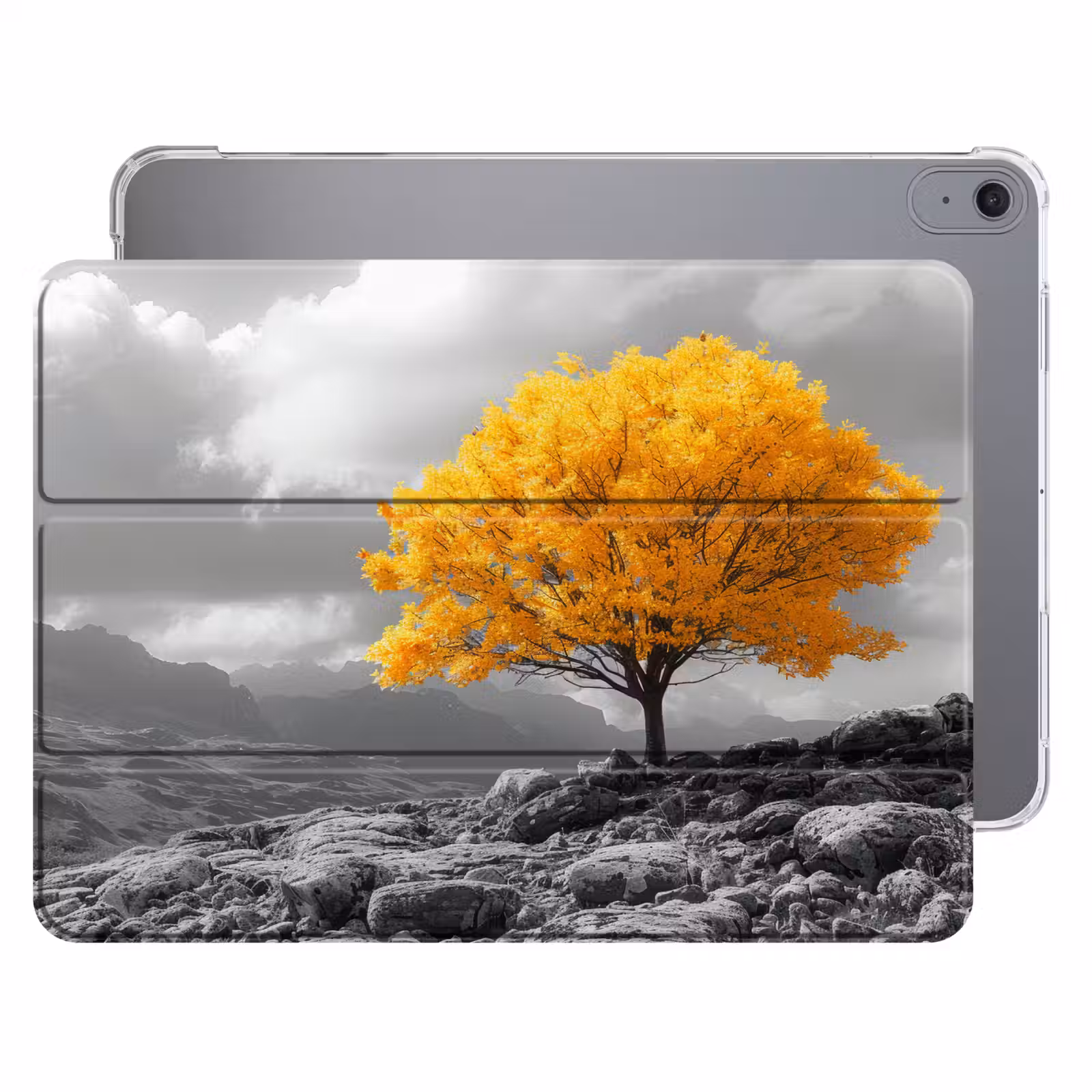 iPad hoes - Boom - Geel - Natuur - Zwart wit — 1