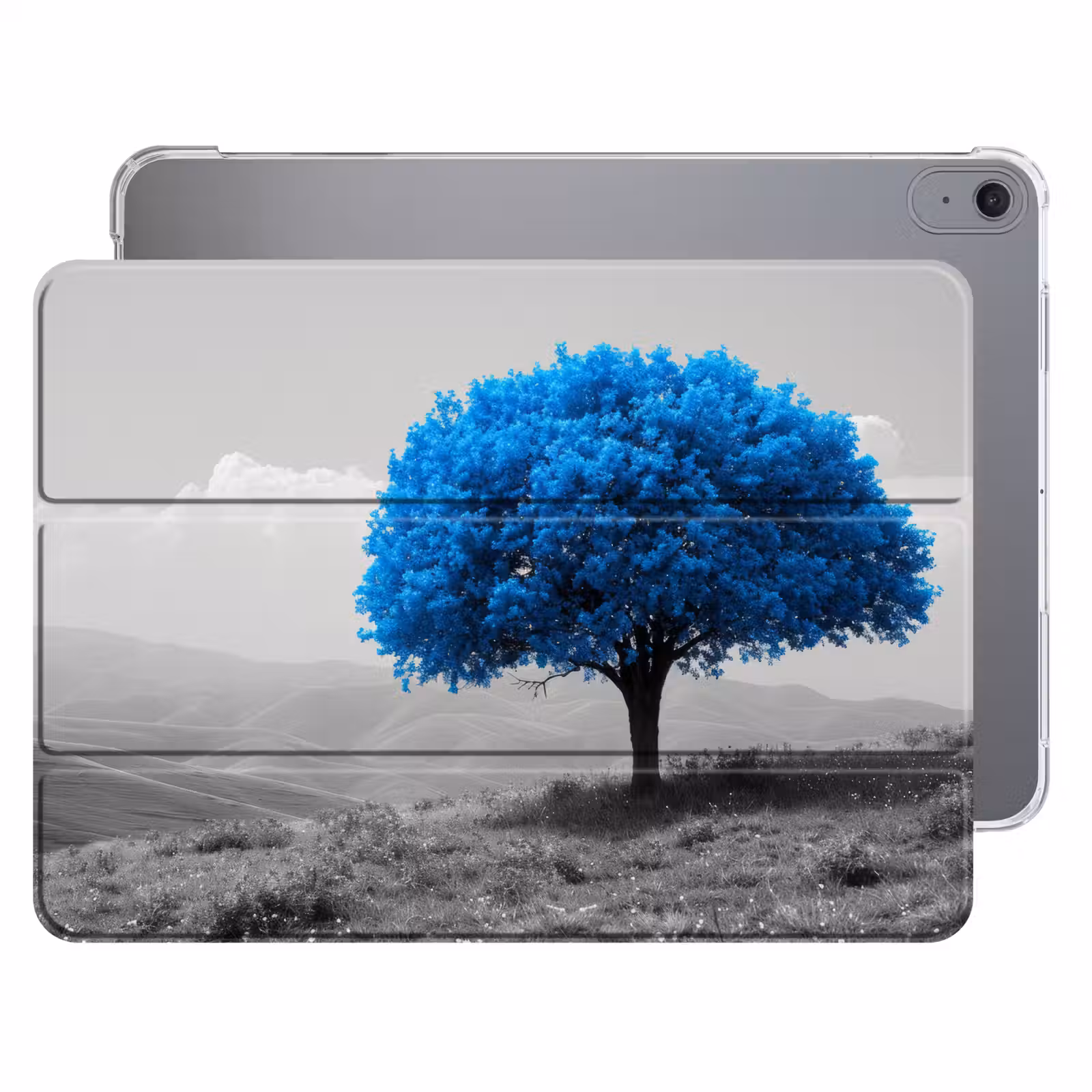 iPad hoes - Boom - Natuur - Blauw - Zwart wit — 1