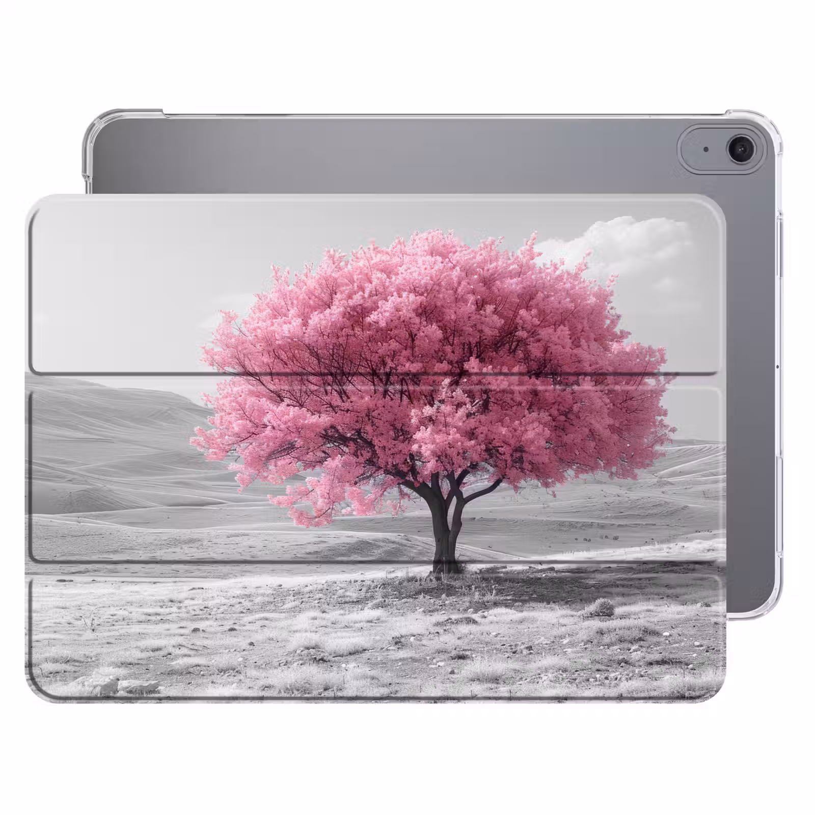 iPad hoes - Boom - Natuur - Roze - Zwart wit — 1