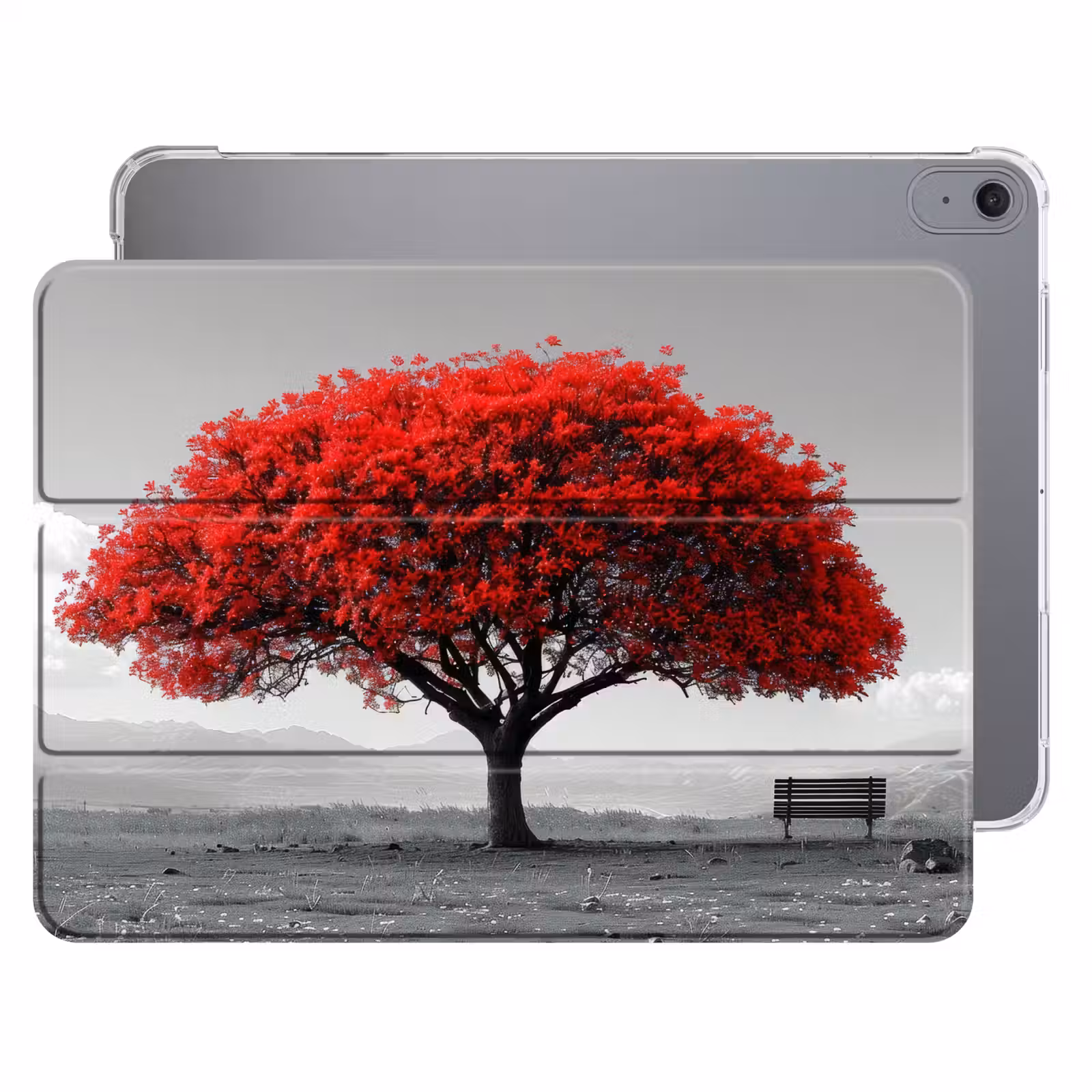 iPad hoes - Boom - Rood - Natuur - Zwart wit — 1