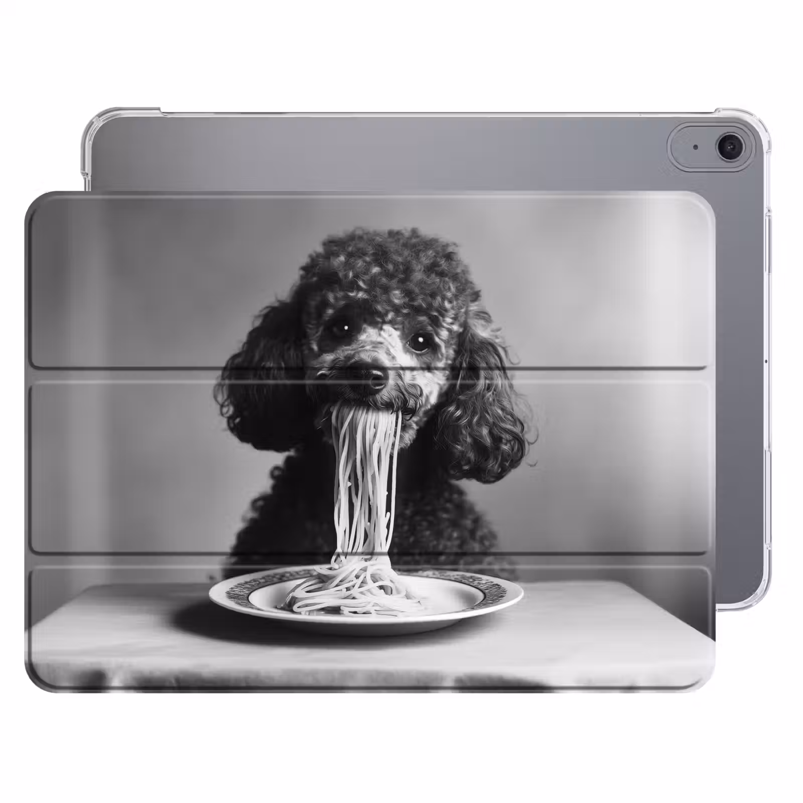 iPad hoes - Poedel - Hond - Zwart - Wit - Schattig - Pasta — 1