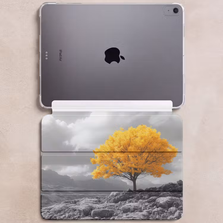 iPad hoes - Boom - Geel - Natuur - Zwart wit — 6