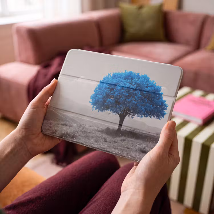 iPad hoes - Boom - Natuur - Blauw - Zwart wit — 4