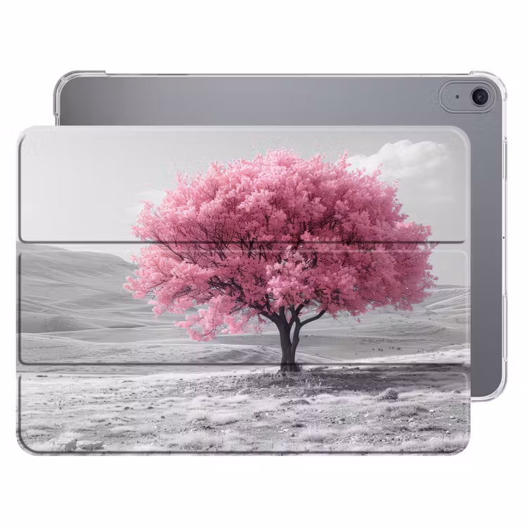 iPad hoes - Boom - Natuur - Roze - Zwart wit — 1