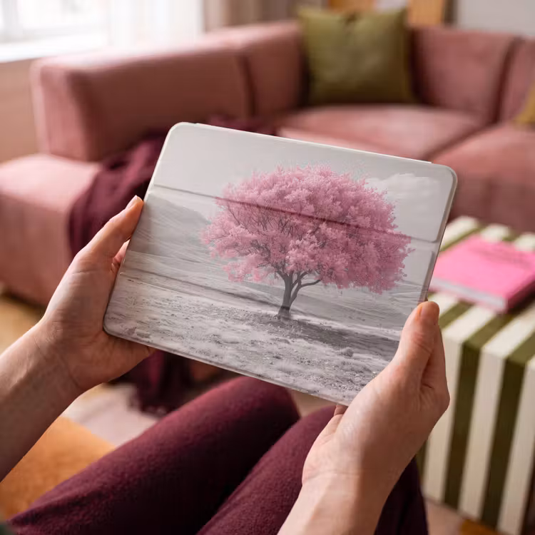 iPad hoes - Boom - Natuur - Roze - Zwart wit — 4