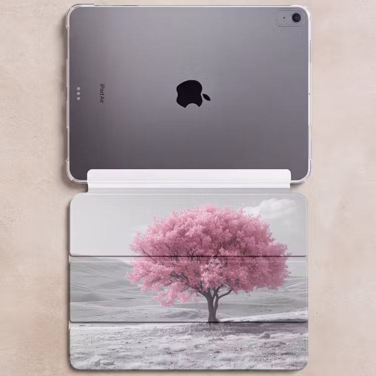 iPad hoes - Boom - Natuur - Roze - Zwart wit — 6