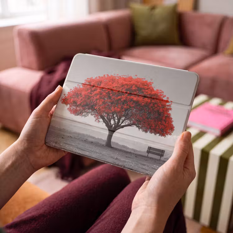 iPad hoes - Boom - Rood - Natuur - Zwart wit — 4