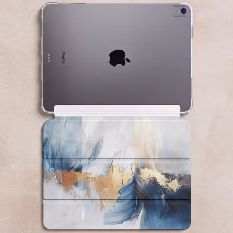iPad hoes - Goud - Blauw - Verf - Kunst - Modern — 6