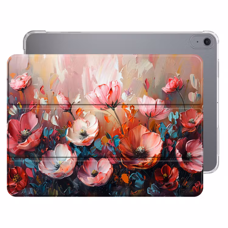 iPad hoes - Klaprozen - Roze - Bloemen - Botanisch - Kunst — 1