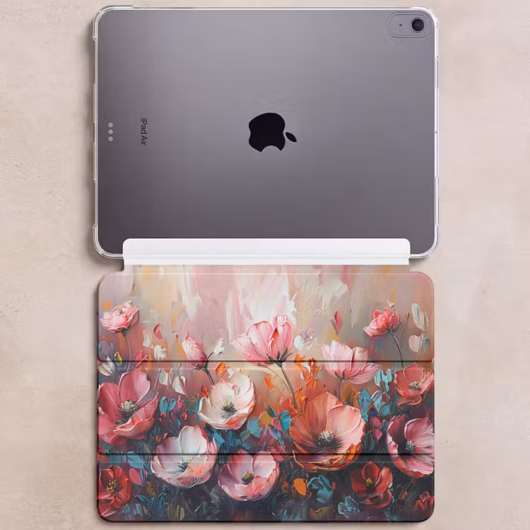 iPad hoes - Klaprozen - Roze - Bloemen - Botanisch - Kunst — 6
