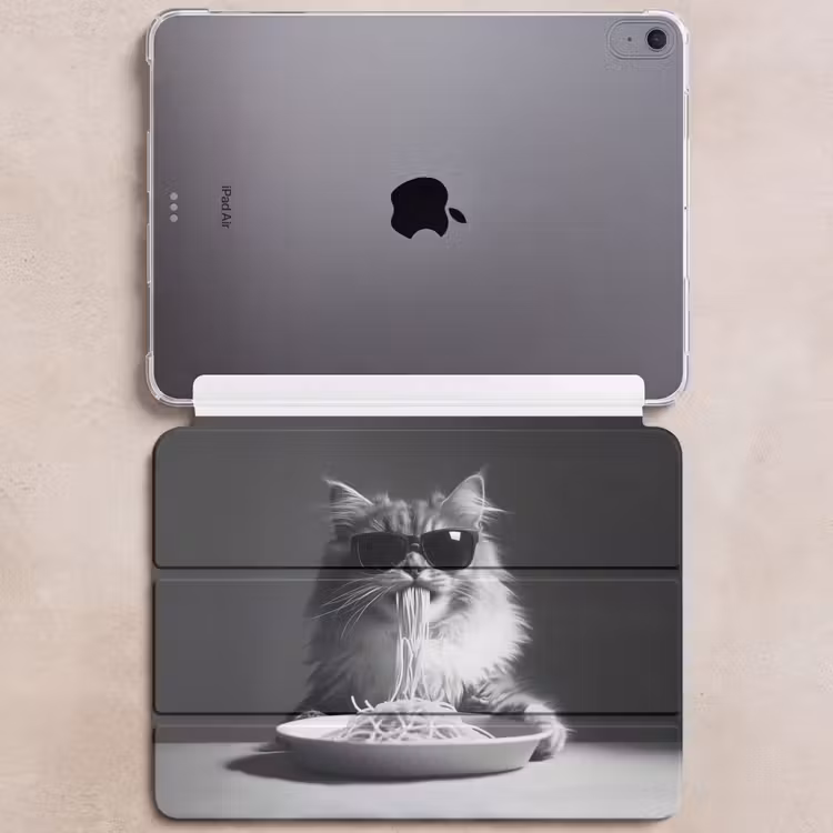 iPad hoes - Langharige kat - Zonnebril - Spaghetti - Humor - Zwart - wit — 6