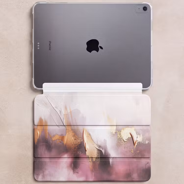 iPad hoes - Paars - Abstract - Verf - Goud — 6