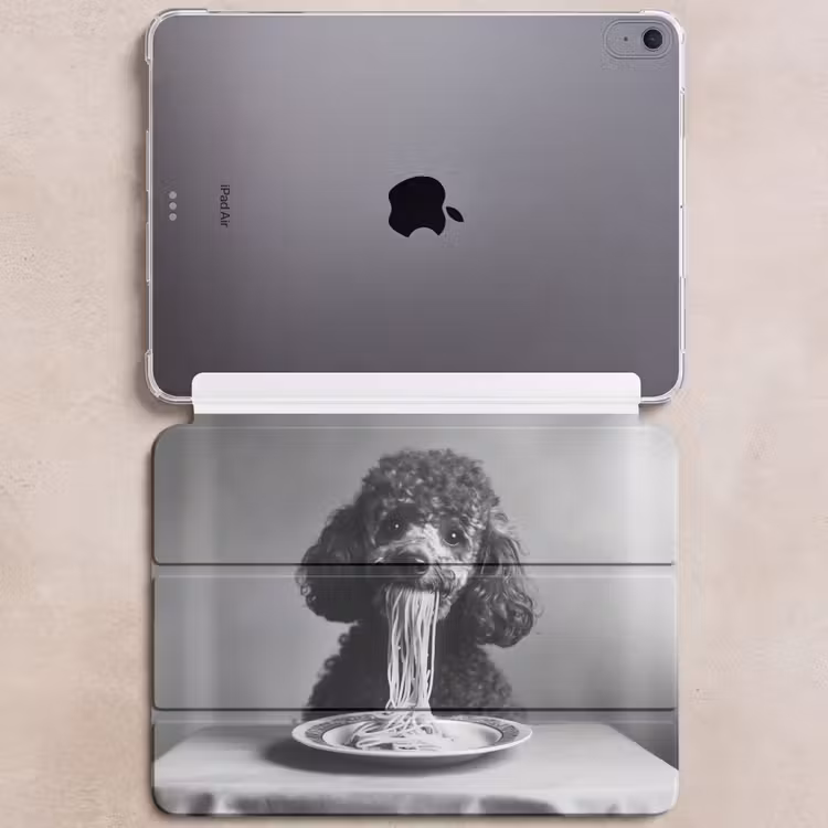 iPad hoes - Poedel - Hond - Zwart - Wit - Schattig - Pasta — 6