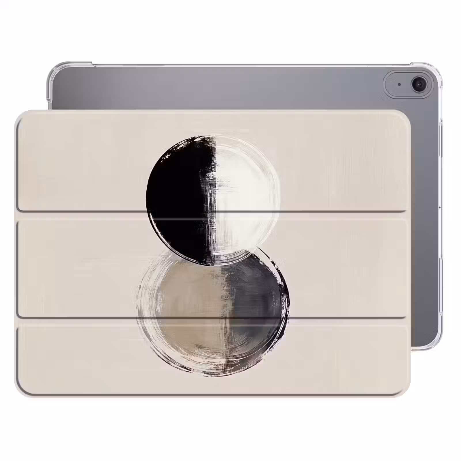 iPad hoes - Cirkels - Strepen - Minimalistisch - Zwart — 1