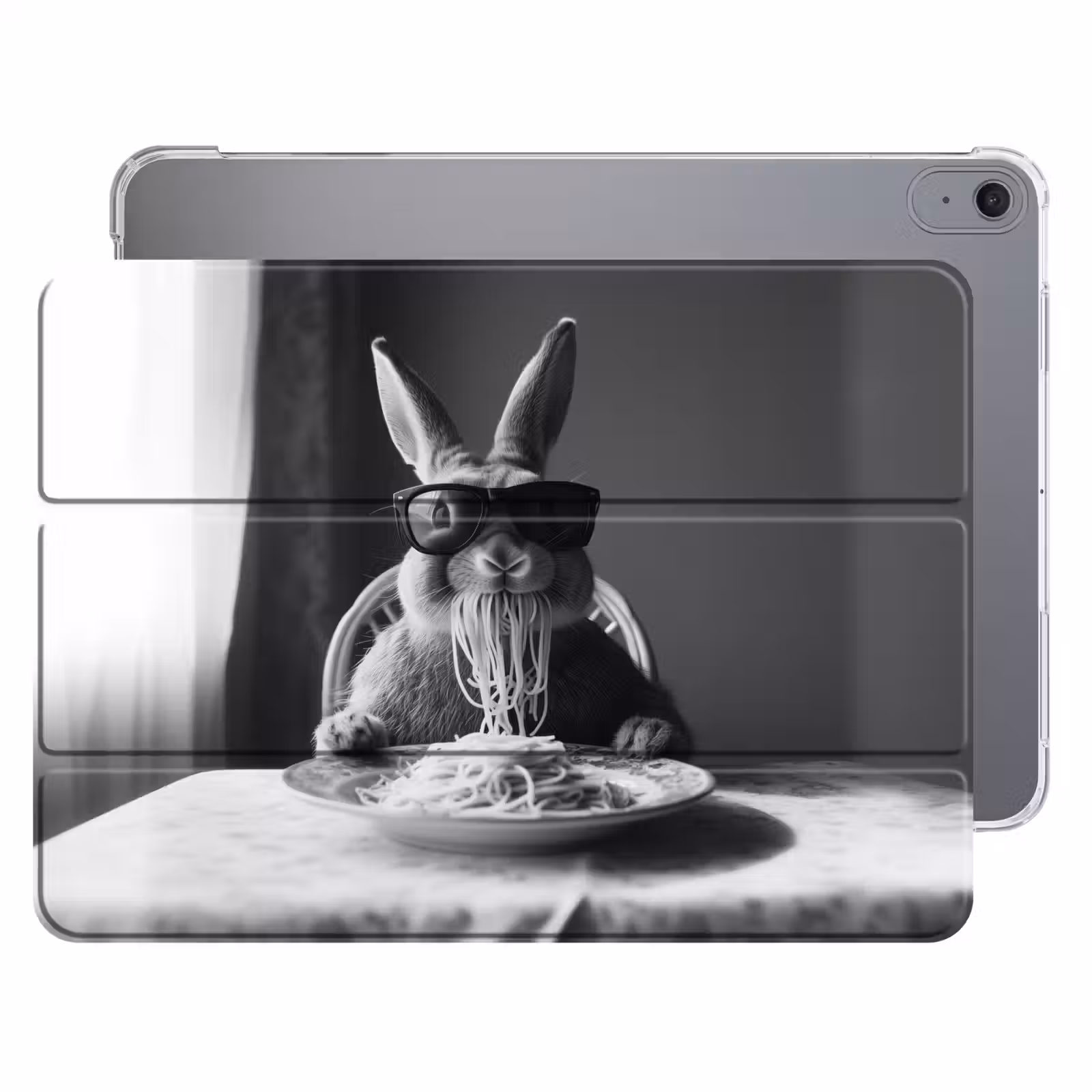 iPad hoes - Konijn - Bunny - Zonnebril - Tafelkleed - Pasta - Schattig — 1