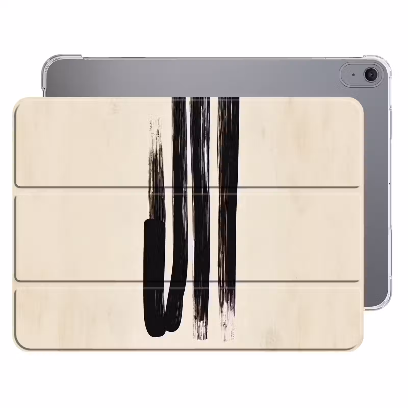 iPad hoes - Penseelstreken - Verticaal - Zwart — 1