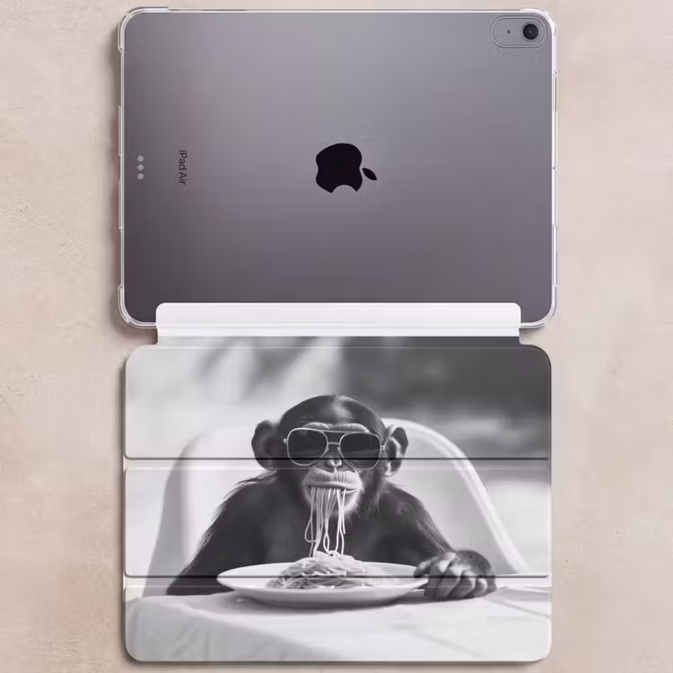 iPad hoes - Aap - Spaghetti - Zonnebril - Zwart wit - Cool - Dier — 6