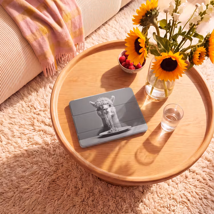 iPad hoes - Alpaca - Pasta - Zwart - Wit - Grappig - Dieren — 2
