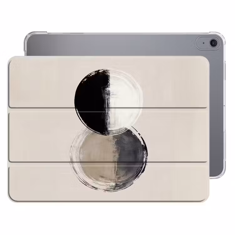 iPad hoes - Cirkels - Strepen - Minimalistisch - Zwart — 1