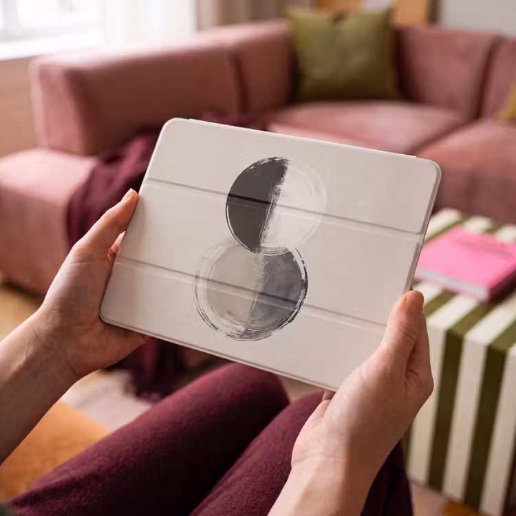 iPad hoes - Cirkels - Strepen - Minimalistisch - Zwart — 4