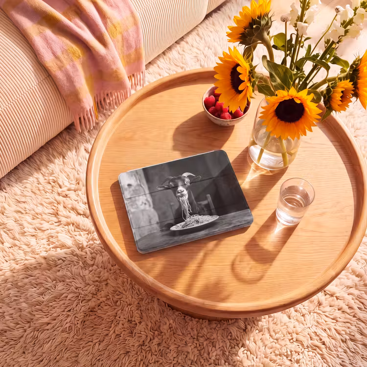 iPad hoes - Geit - Bord - Spaghetti - Zwart Wit — 2
