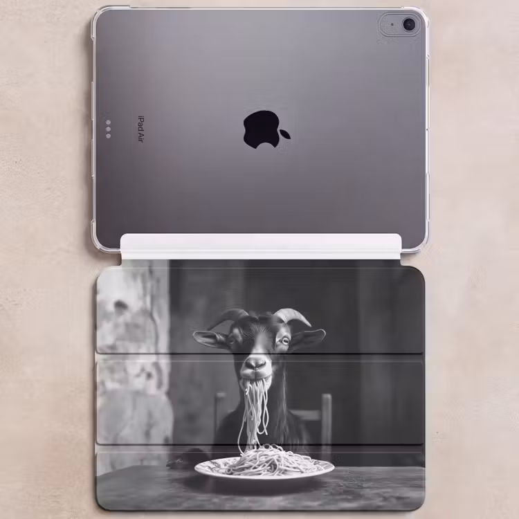 iPad hoes - Geit - Bord - Spaghetti - Zwart Wit — 6