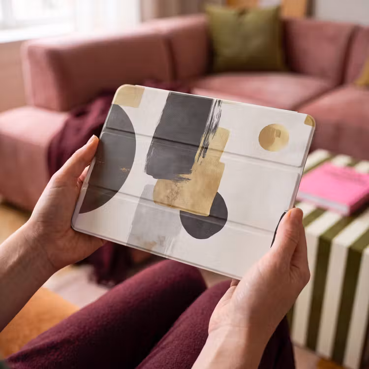 iPad hoes - Goud - Rechthoeken - Cirkels - Abstract — 4