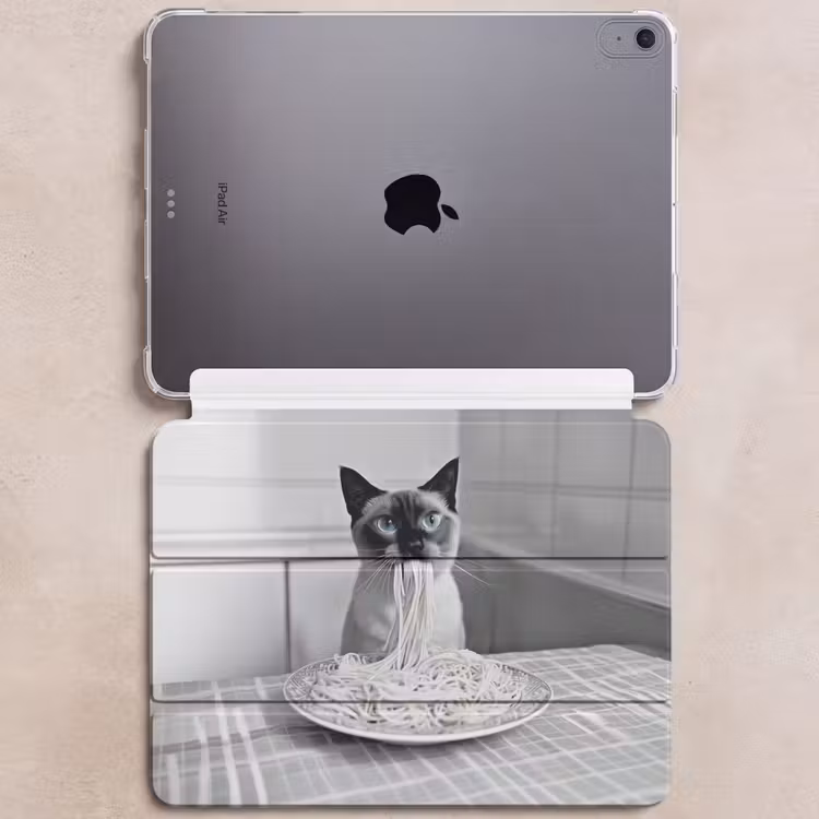 iPad hoes - Kat - Siamees - Zwart Wit - Schattig - Dieren — 6