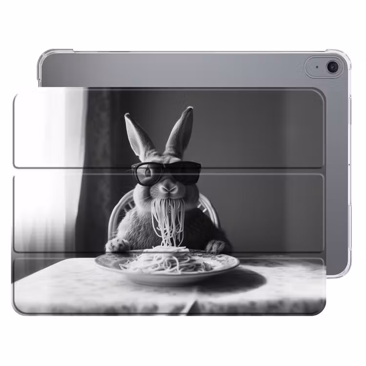 iPad hoes - Konijn - Bunny - Zonnebril - Tafelkleed - Pasta - Schattig — 1