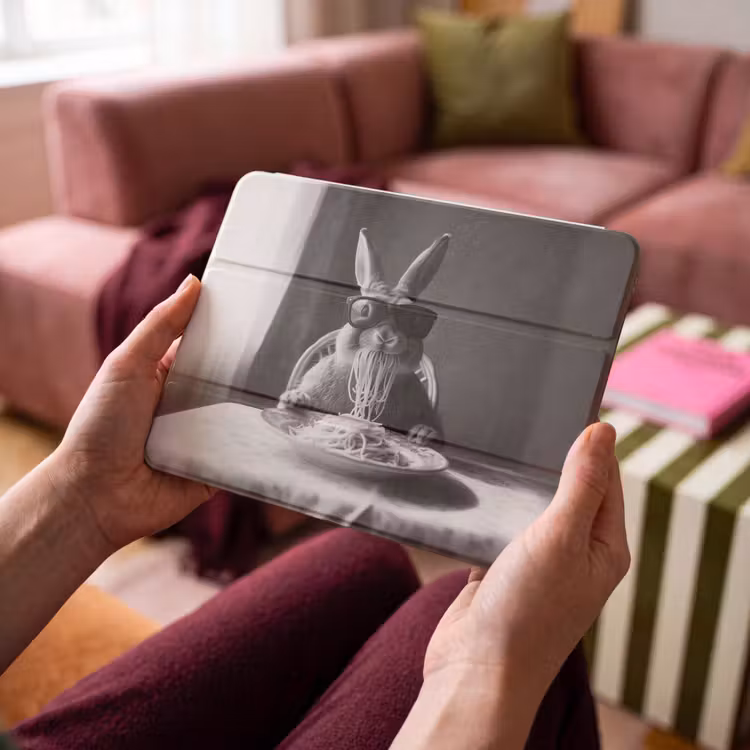 iPad hoes - Konijn - Bunny - Zonnebril - Tafelkleed - Pasta - Schattig — 4