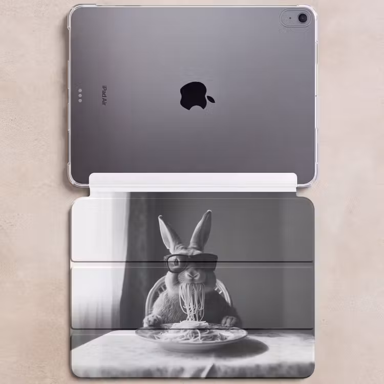 iPad hoes - Konijn - Bunny - Zonnebril - Tafelkleed - Pasta - Schattig — 6