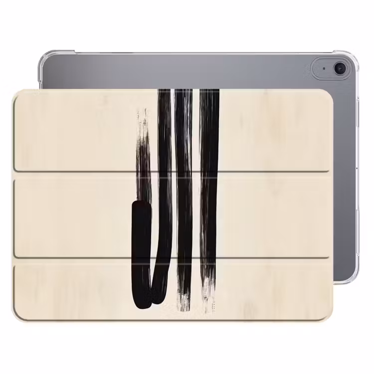 iPad hoes - Penseelstreken - Verticaal - Zwart — 1
