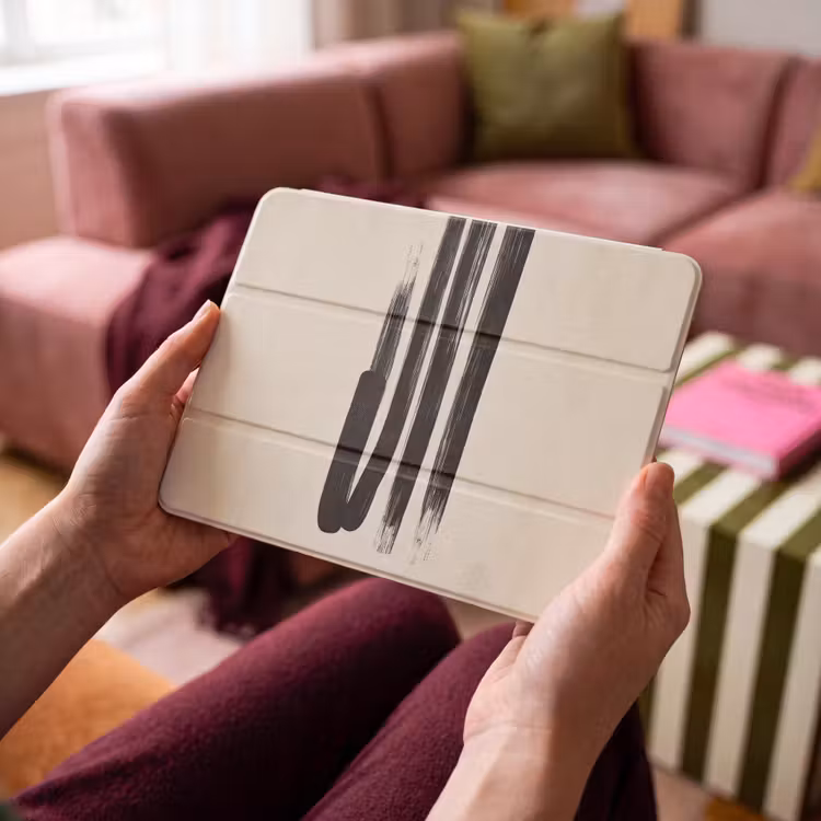 iPad hoes - Penseelstreken - Verticaal - Zwart — 4