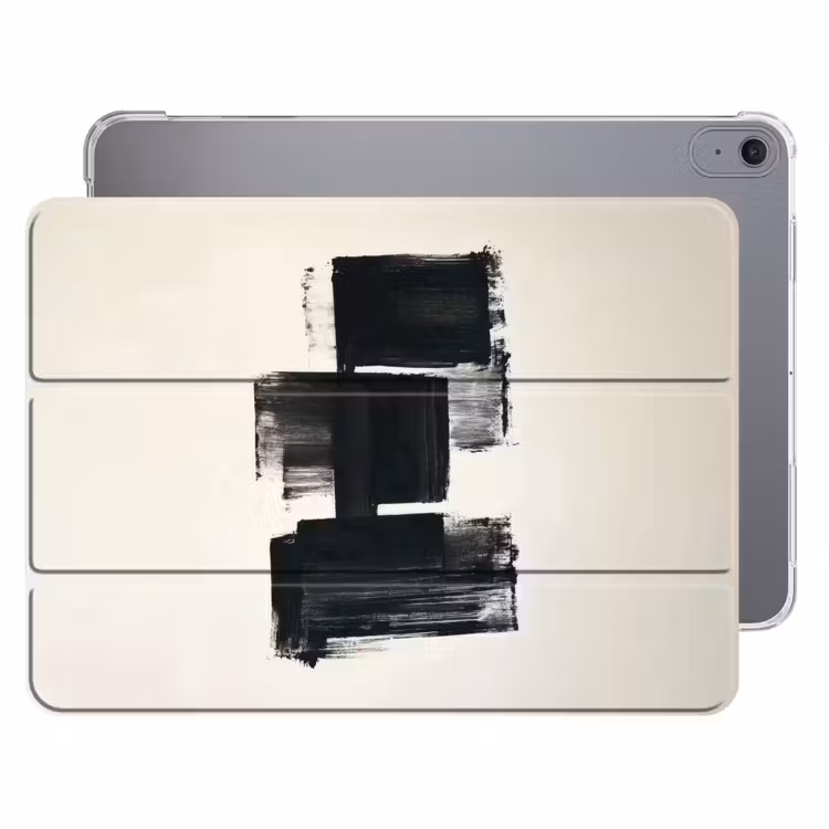 iPad hoes - Rechthoeken - Penseelstreken - Abstract - Zwart — 1