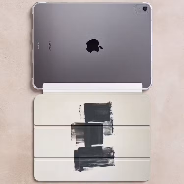 iPad hoes - Rechthoeken - Penseelstreken - Abstract - Zwart — 6
