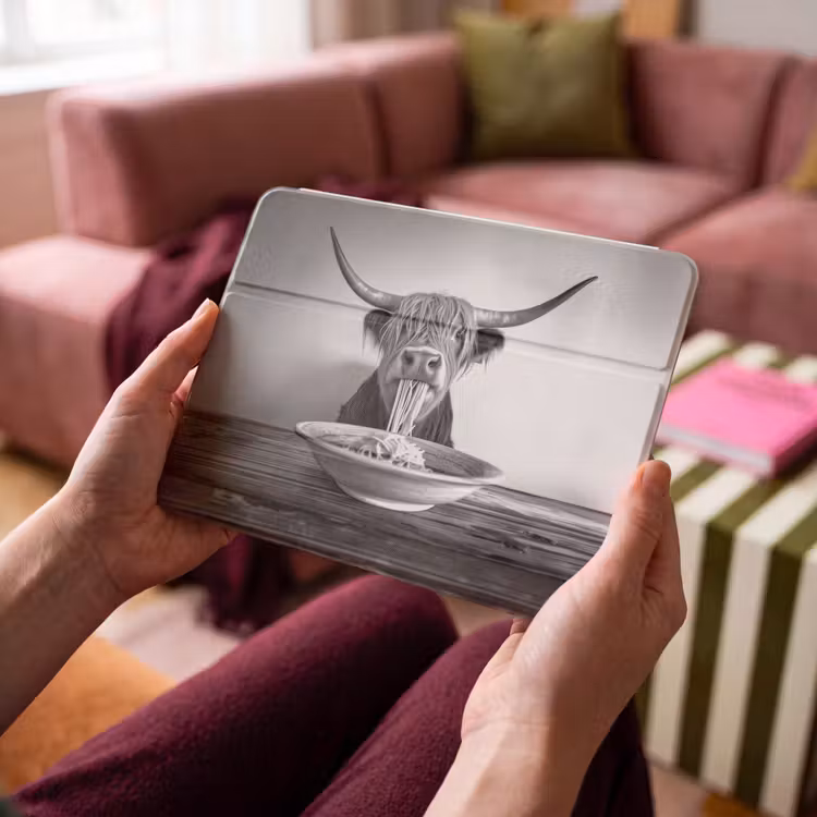 iPad hoes - Schotse Hooglander - Spaghetti - Dieren - Zwart wit — 4