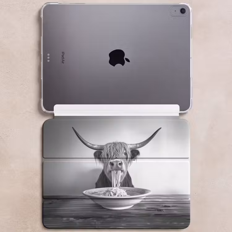 iPad hoes - Schotse Hooglander - Spaghetti - Dieren - Zwart wit — 6