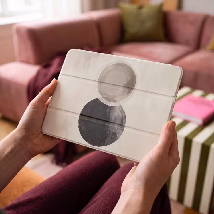 iPad hoes - Cirkels - Vorm - Beige - Abstract — 4
