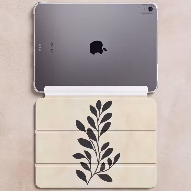 iPad hoes - Minimalistisch - Tak - Bladeren - Zwart — 6