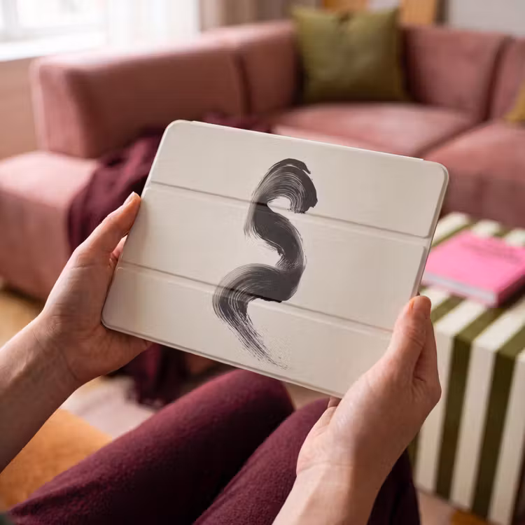iPad hoes - Penseelstreek - Zwart - Minimalistisch — 4