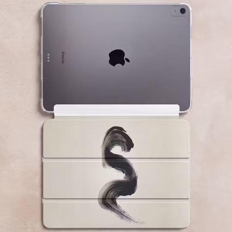 iPad hoes - Penseelstreek - Zwart - Minimalistisch — 6