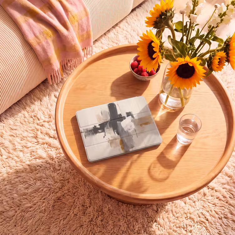 iPad hoes - Penseelstreken - Ruw - Abstract - Beige — 2