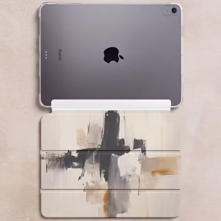 iPad hoes - Penseelstreken - Ruw - Abstract - Beige — 6