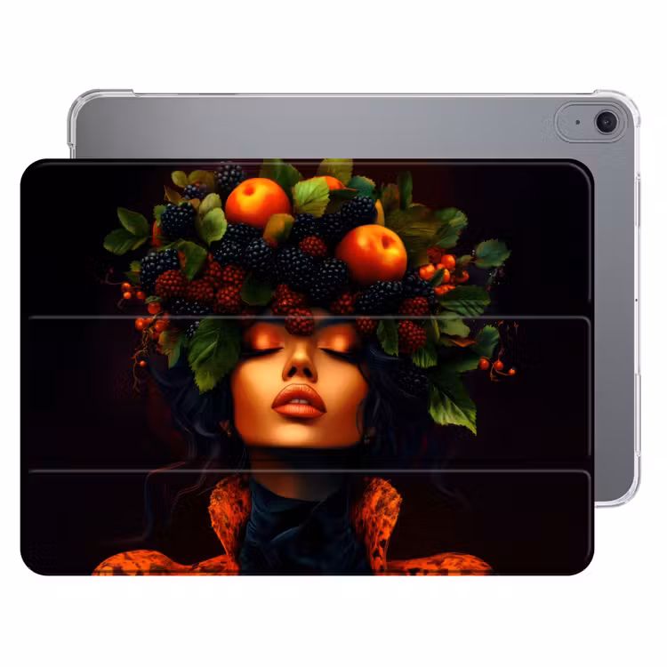 iPad hoes - Vrouw - Zwart - Bessen - Bramen - Appels — 1