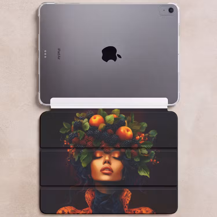 iPad hoes - Vrouw - Zwart - Bessen - Bramen - Appels — 6