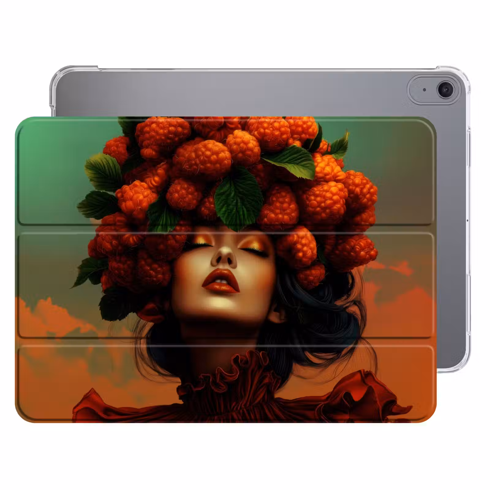iPad hoes - Vrouw - Frambozen - Bladeren — 1
